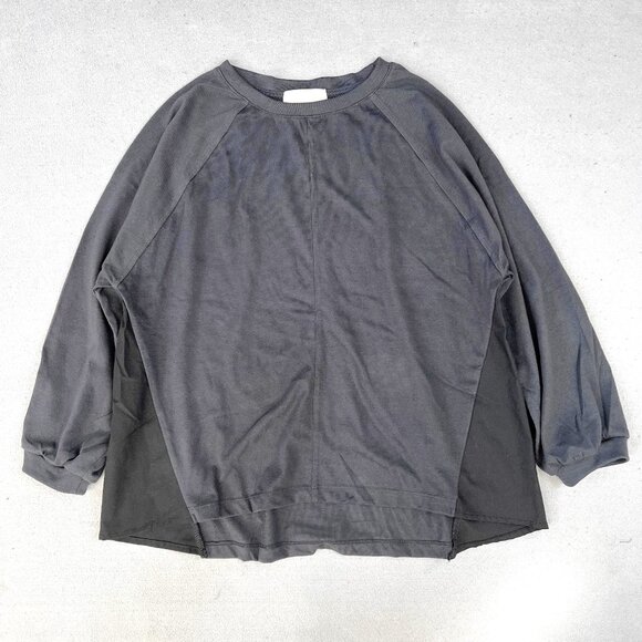 Japanese Brand "Logos Days" Black Patched Blouse - Size L - Picture 1 of 5